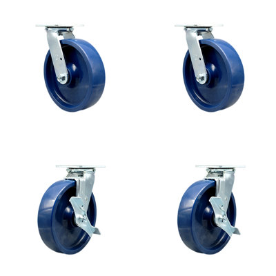 4 Piece Solid Polyurethane Caster Set
