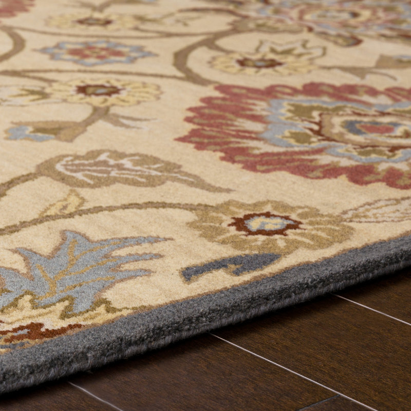 Arden Hand Tufted Wool Floral Indoor Rug, Square 4'