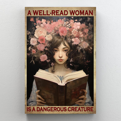 «A Well Read Woman», reproduction d'art rectangulaire 1 pièce «A Well Read Woman», reproduction d'art rectangulaire sur toile tendue