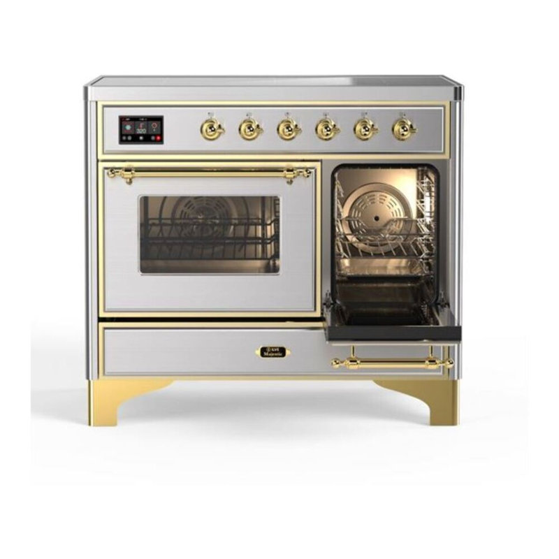 Majestic II 40" Freestanding Induction Range, Stainless Steel/Brass