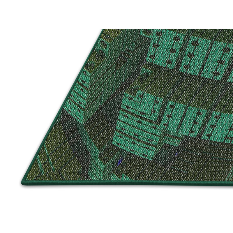 Vert abstrait Tapis décoratif, Rectangle 8 pi x 12 pi