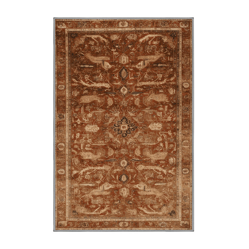 Tapis brun lavable à la machine, Rectangle 2' x 3'