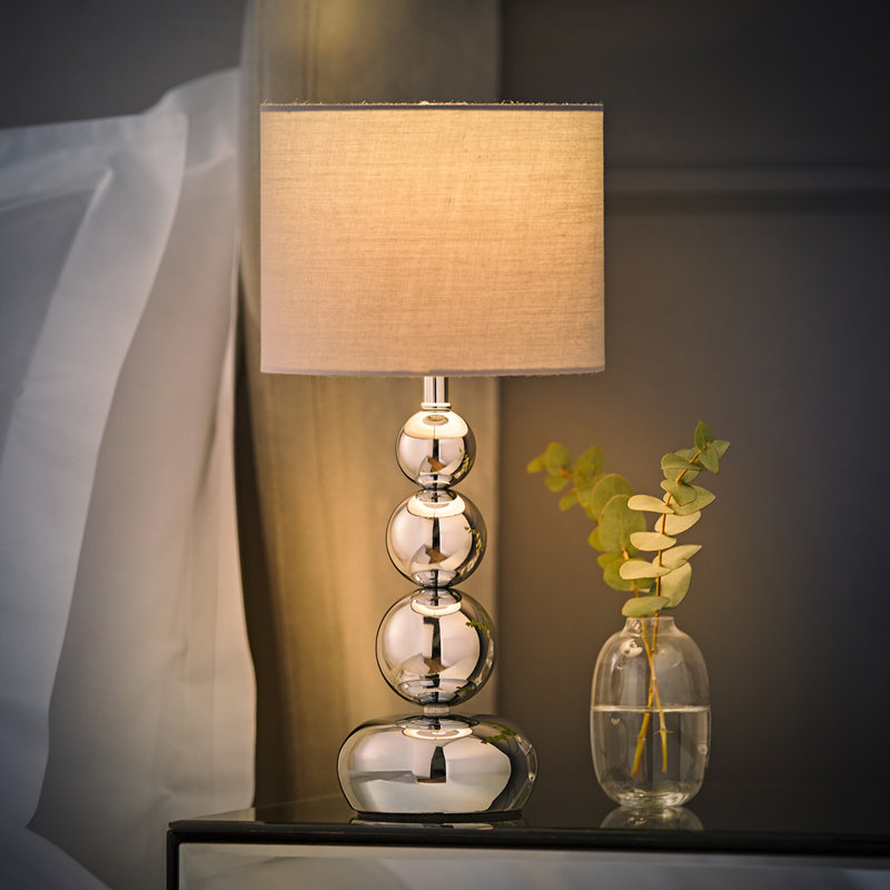 Ettinger Metal Table Lamp, Grey, Yes, Chrome