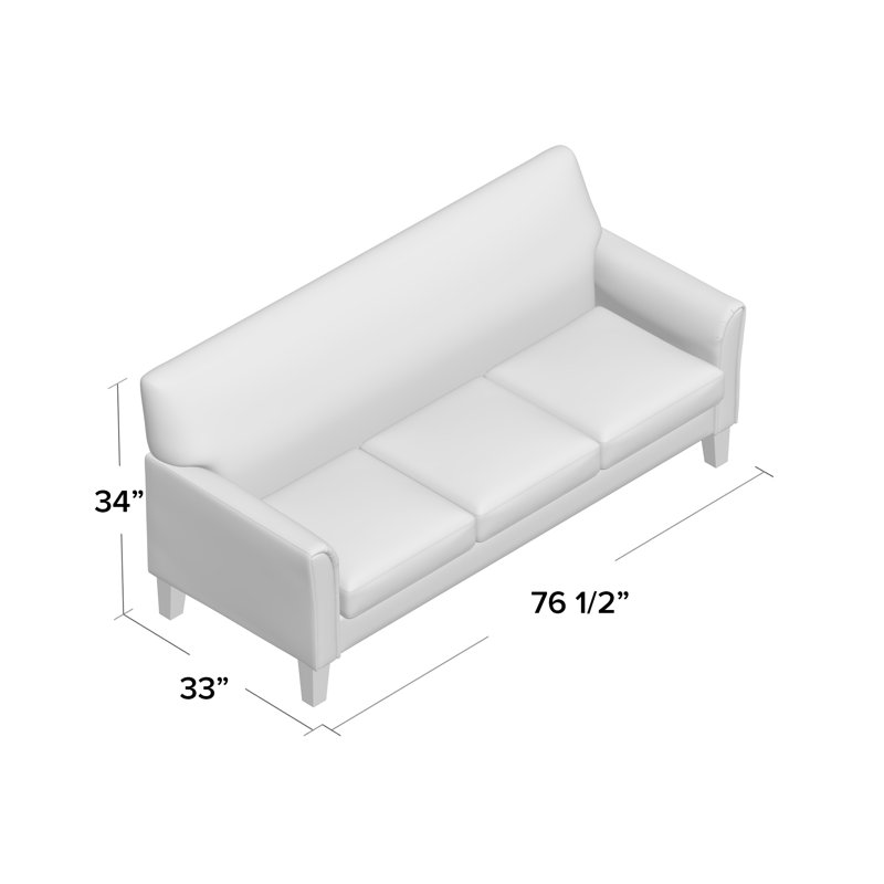 Canapé à accoudoirs évasés de 76,5 po Abarca, Blanc crème