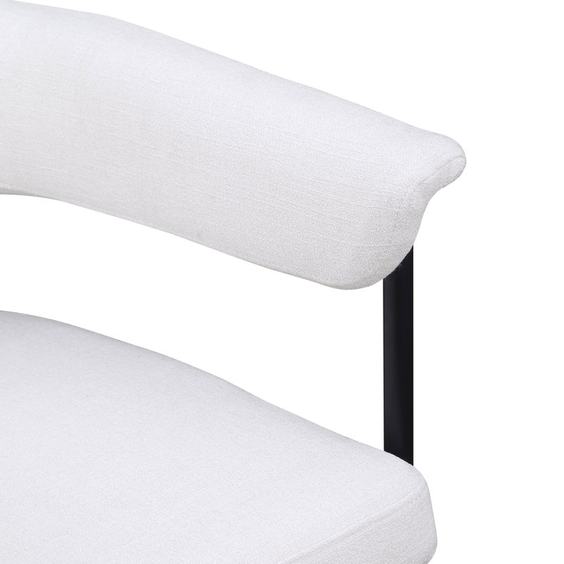 Chaise de salle à manger Malin, Tissu crème texturé en lin