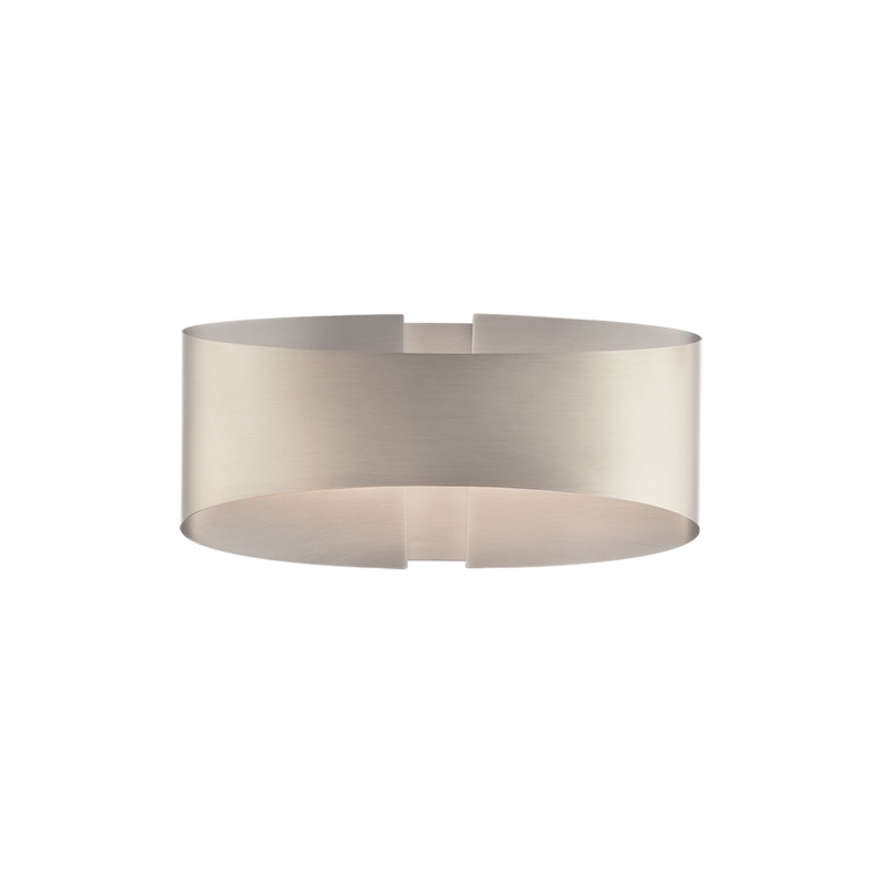 Swerve Aluminum LED Flush Mounted Sconce, Brushed Nickel