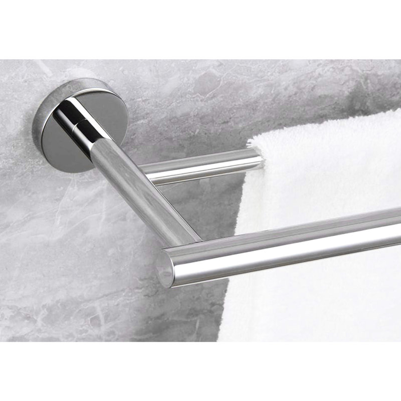 Élégant porte-serviettes mural de 23,6 po en acier inoxydable pour la salle de lavage et la chambre à coucher, Silver