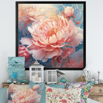 «Pink Peony Visons I», reproduction sur toile