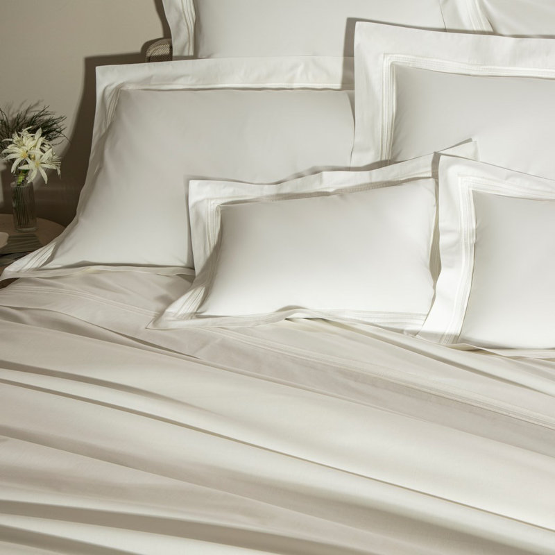 Triplo Bourdon Sheet Set, Queen, White/Milk