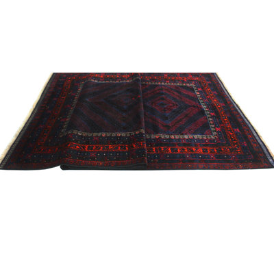Tapis de la zone en laine 5 pi 5 po x 9 pi 10 po "one-of-kind" à la main-noué la 1980