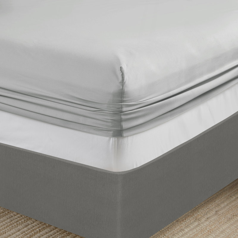 1 PC King Microfiber Coolmax Solid Fitted Sheet, Grey