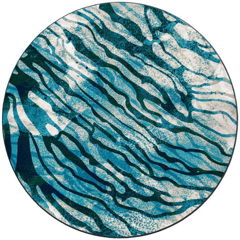 Aziz Abstract Indoor Rug, Round 8'