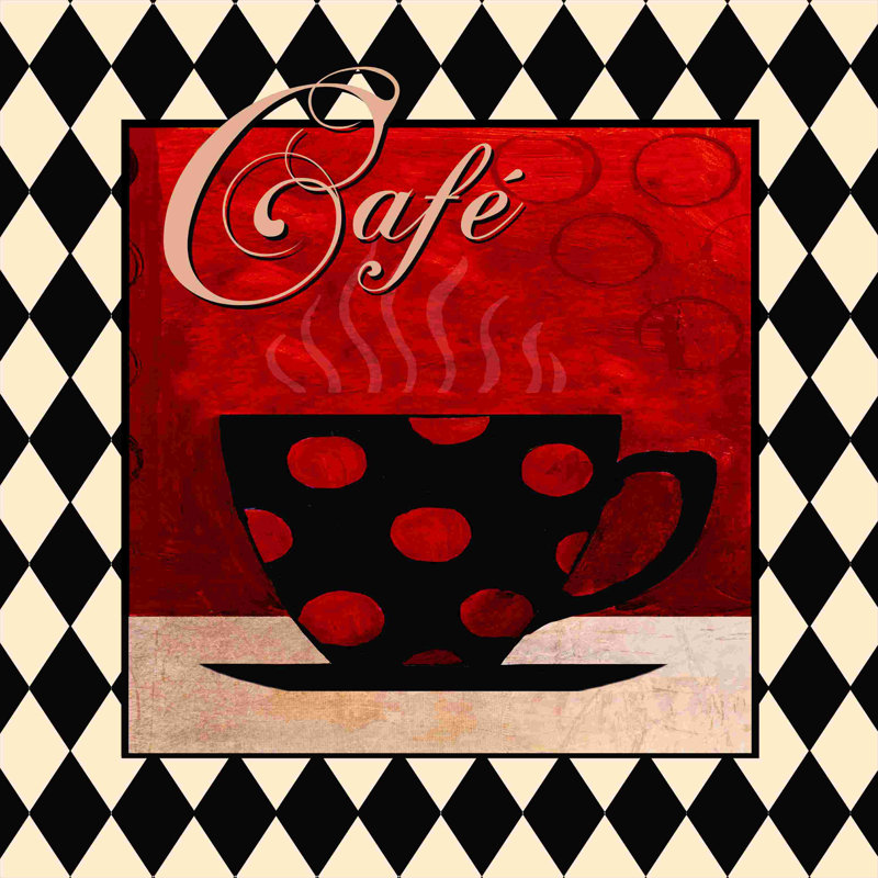 «Polka Dot Cafe», impression sur toile tendue, H 12 po x l 12 po