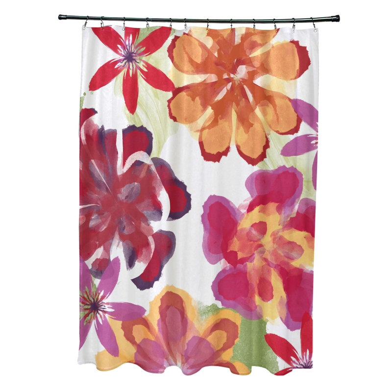 Rideau de douche simple Miki, Rouge