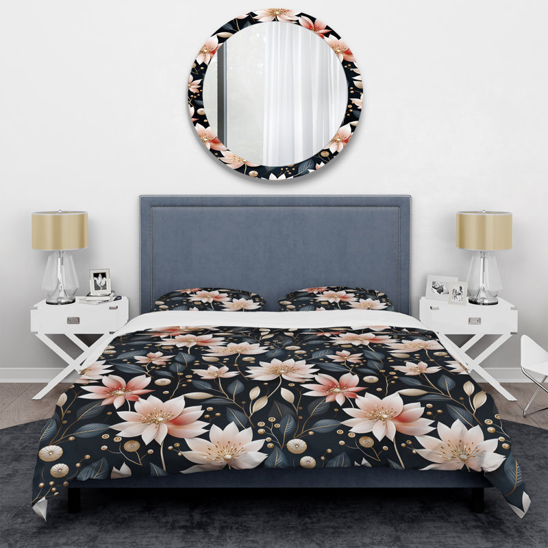 Ensemble de housse de couette Moroccan Influence Floral Ethereal Garden, Housse de couette pour très grand lit et 2 très