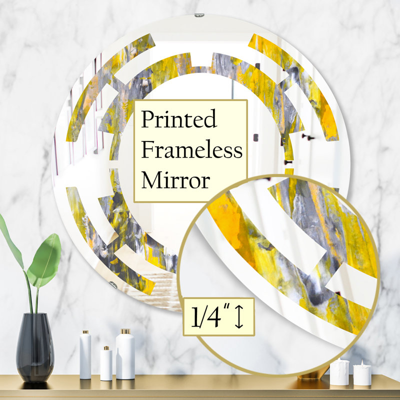 Miroir mural moderne sans cadre, 31,5 po x 31,5 po, Espace abstrait