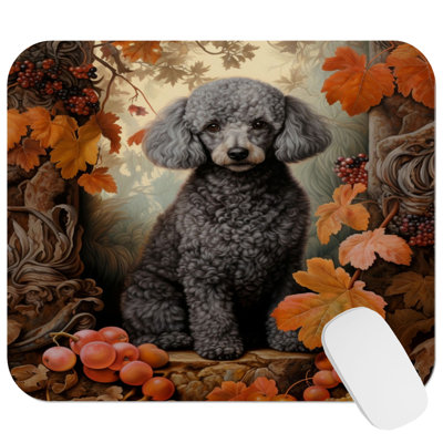 Animals William Morris Dog XII Poodle Cottage Gaming Cute Office Laptop Desk Pad Gift Mat Square Rectangle Non-Slip Mousepad