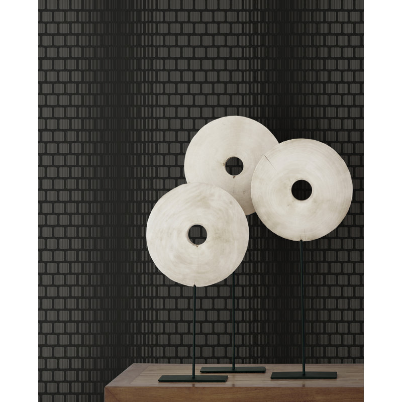 Papier peint métallisé Ellery de Seabrook Designs, Noir