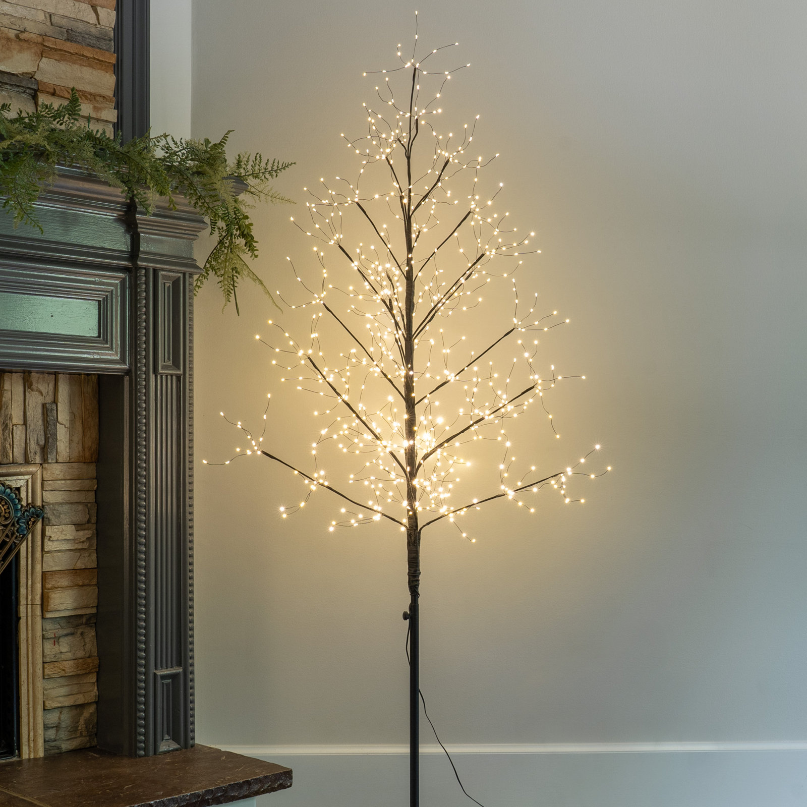Black Fairy Light Tree, 72" H x 36" L x 36" D