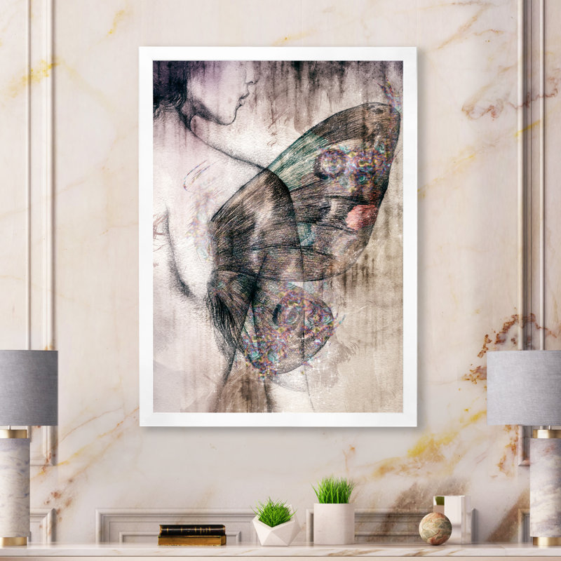 «Abstract Design Portrait - Glam», reproduction d'art sur toile, H 20 po x l 12 po, Toile blanche avec cadre photo
