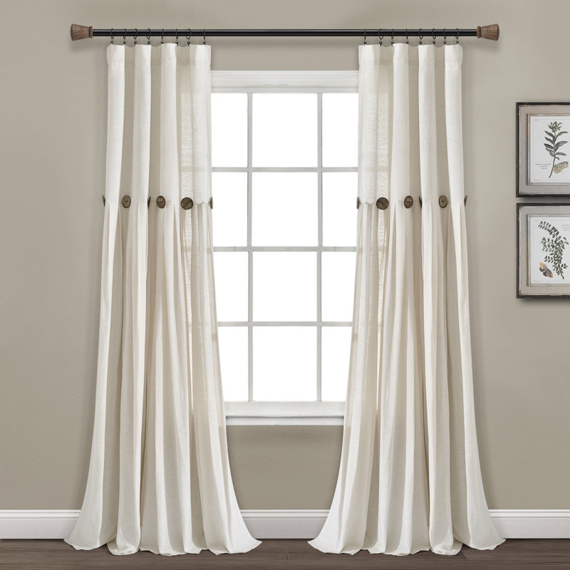 Beckham Semi Sheer Curtain Single Panel, Off White, 40" W x 84" L