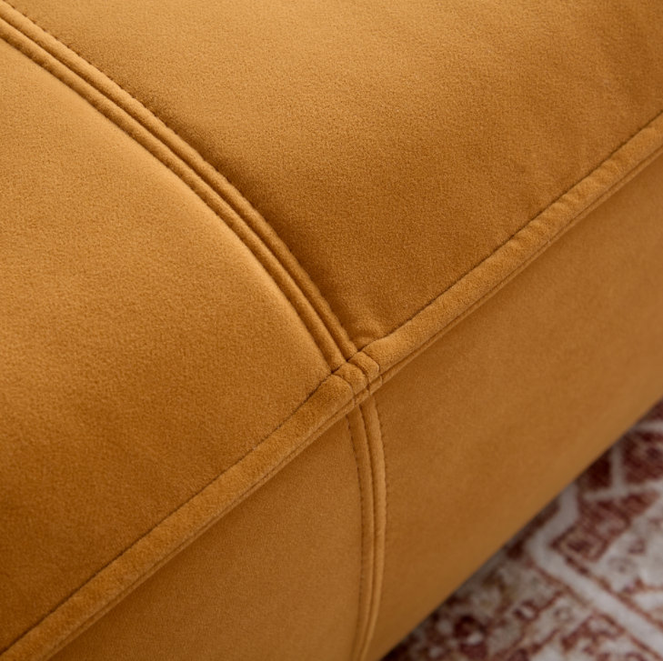Najya Captivating 89" Reception Sofa with Solid Wood Frame and Tufted Elegance Decor, Orange