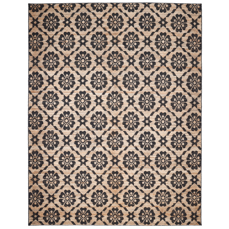 Edith Geometric Area Rug in Black/Brown, Rectangle 9' x 12'