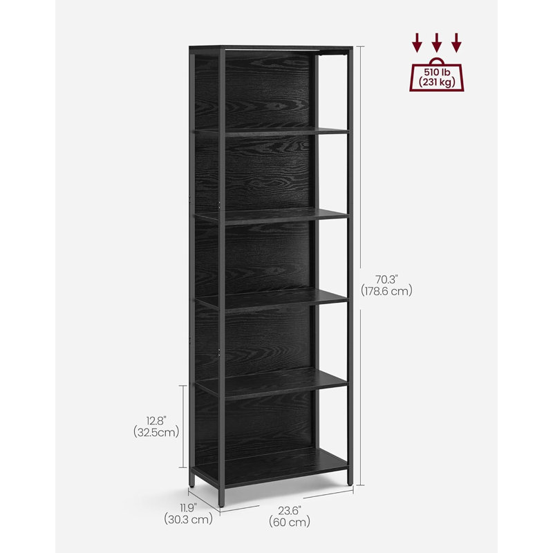 179 cm H x 60 cm W Steel Standard Bookcase