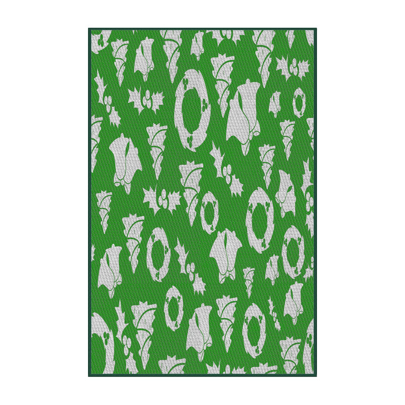 Vert/Tapis décoratif blanc, Rectangle 6 pi x 9 pi