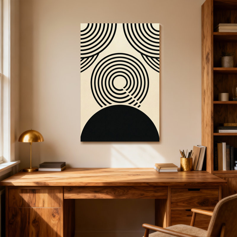 Cercles concentriques et demi-cercle tendance, H 40 po x l 28 po