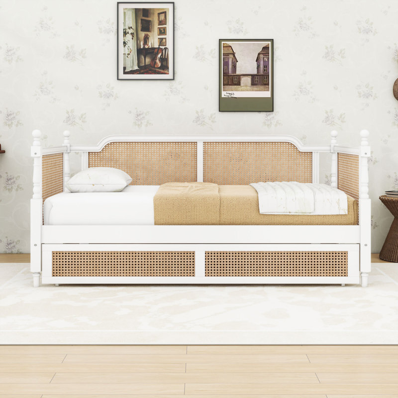 Wood Daybed with 2 Storage Drawers, Twin, Antique White