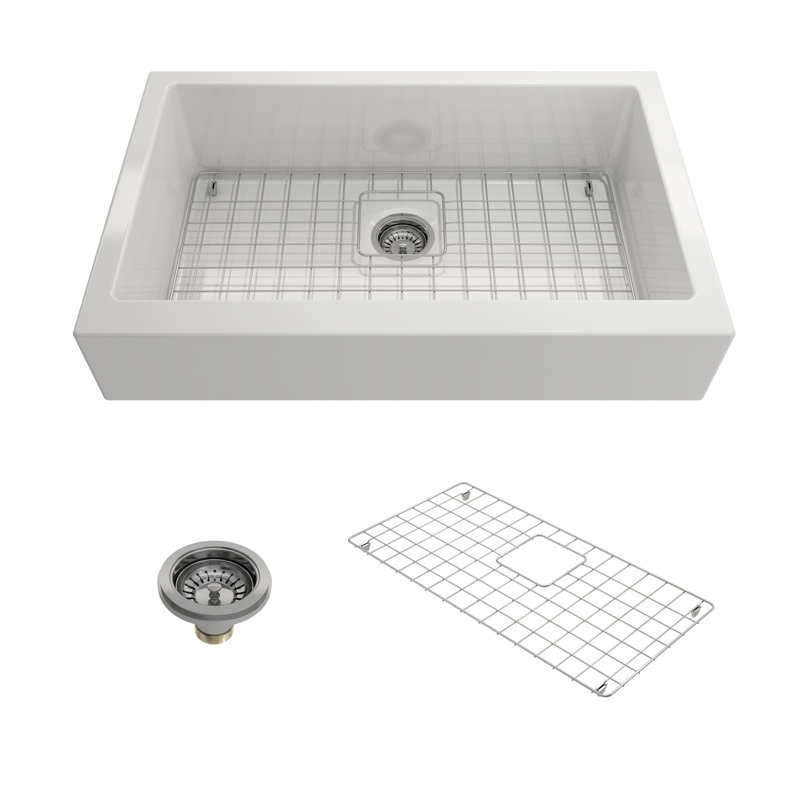 Nuova Pro 34 in. L Dual Mount Single Basin Kitchen Sink, White