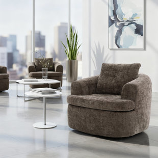 Chenille Upholstered Swivel Barrel Chair Accent Chair Arm Chair Living Room Chair Waiting Room Chair Reception Chair Reading Chair
