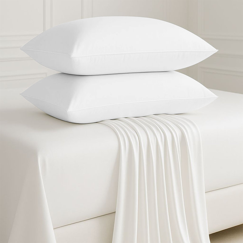 Microfiber Machine Tufted Pillow Case, White