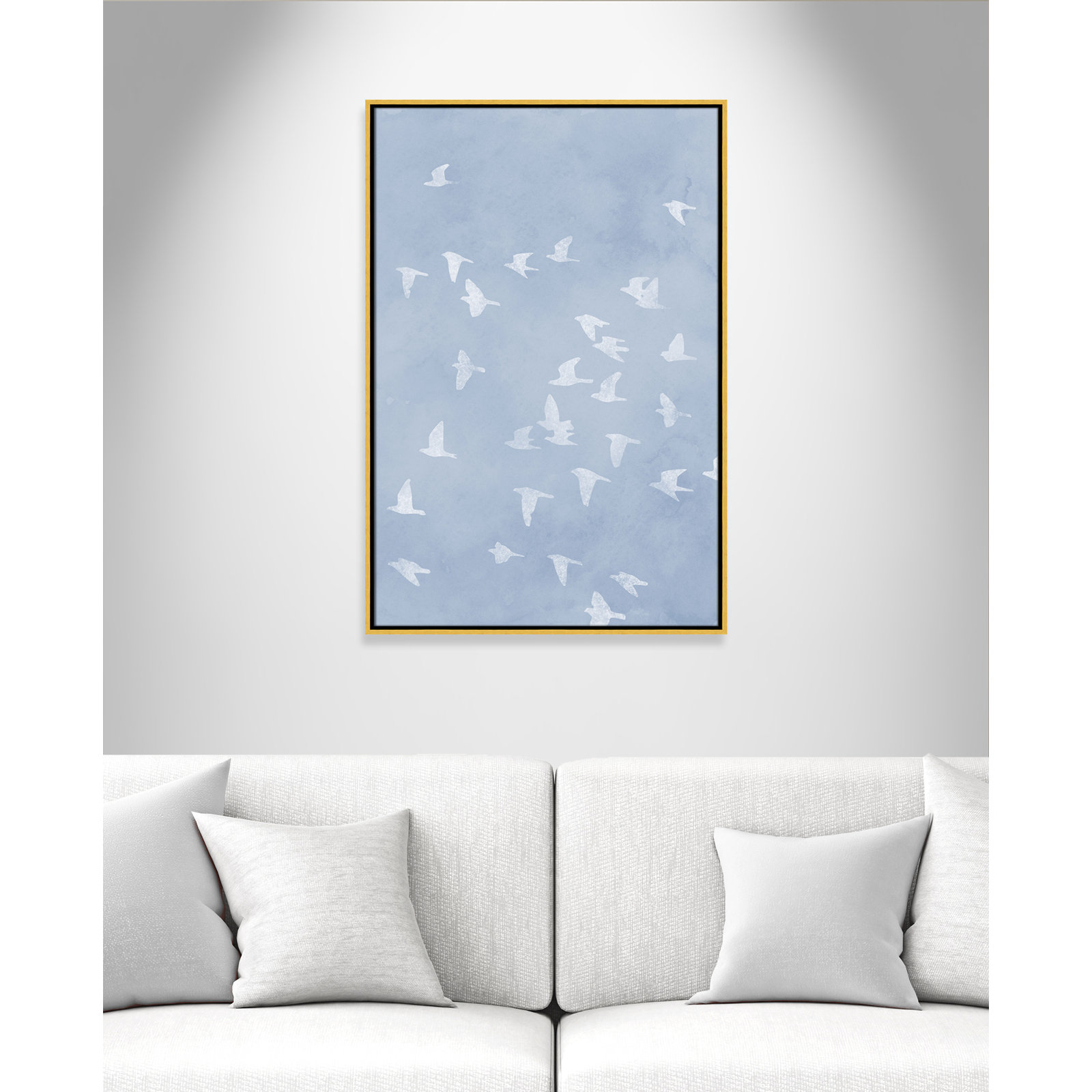 Flying Friends Print by Marcus Prime, 25.5'' W x 37.5'' H, Gold Floater