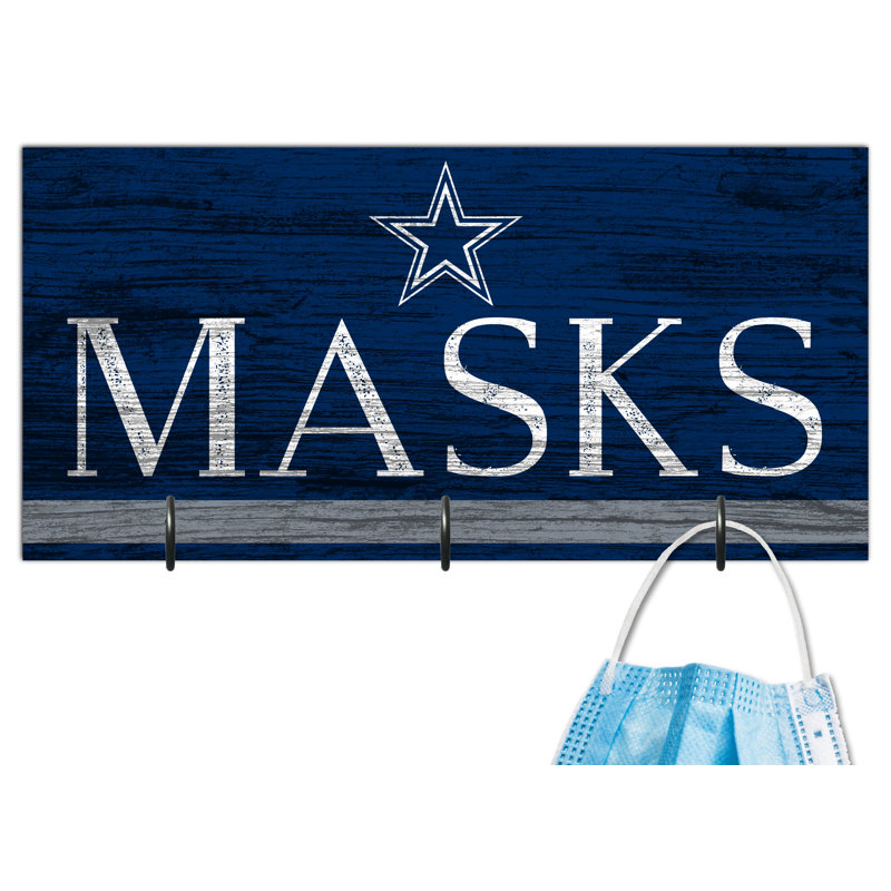 3 - Hook Wall Mounted Coat Rack, Dallas Cowboys