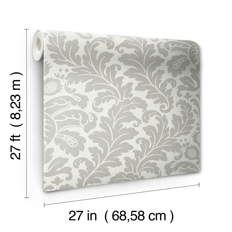 Rouleau de papier peint L 27 pi x l 27 po Modern Romance, Gris