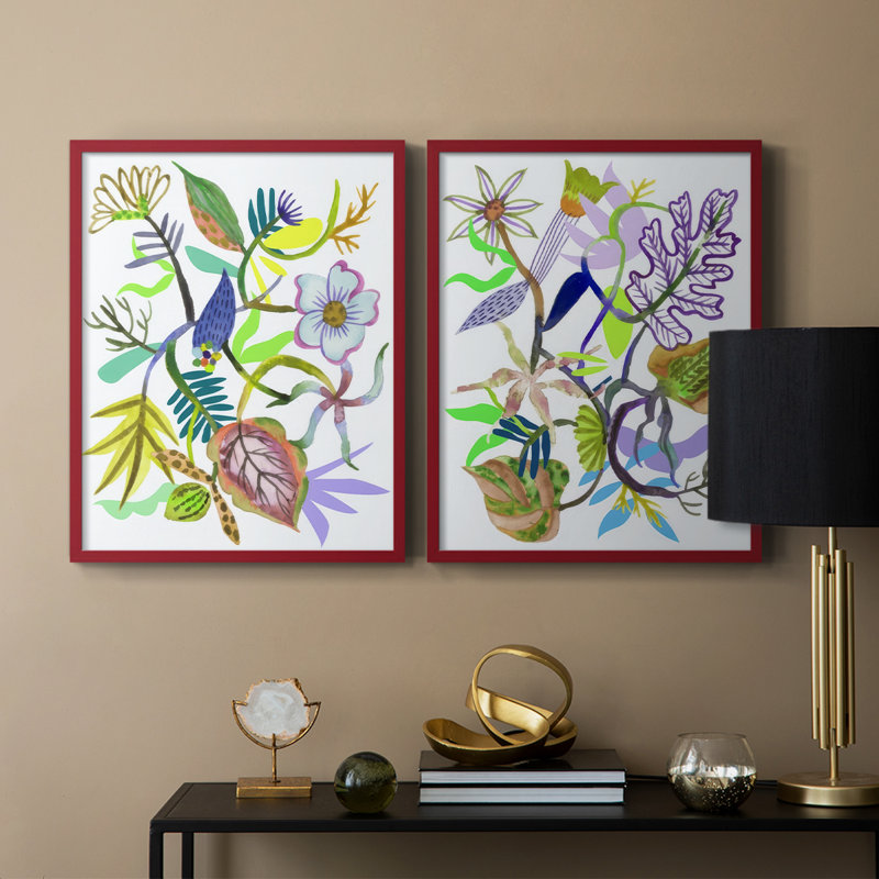 «Flower of Fate I», reproduction encadrée de qualité supérieure - prête à être accrochée - aucun clou requis - aucun clou requis