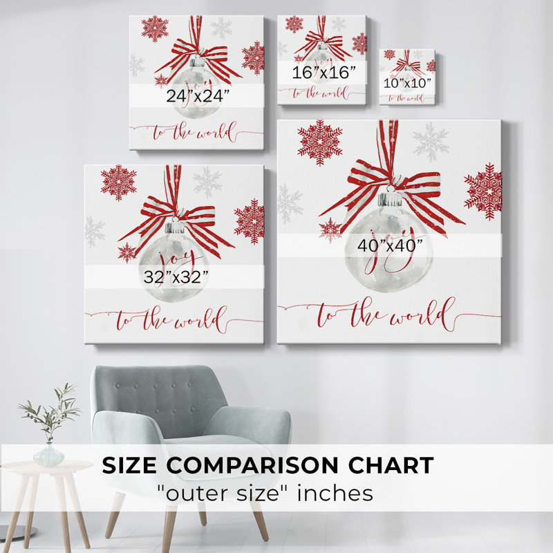 Ornement Joy - peinture sur toile tendue, H 16 po x l 16 po x P 1,5 po