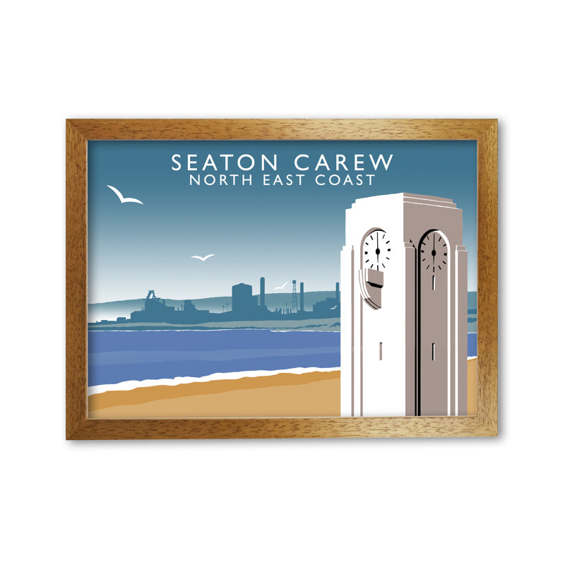 Seaton Carew North East Coast by Richard O'Neill - Single Picture Frame Print, 594 cm H x 814 cm W, Brown