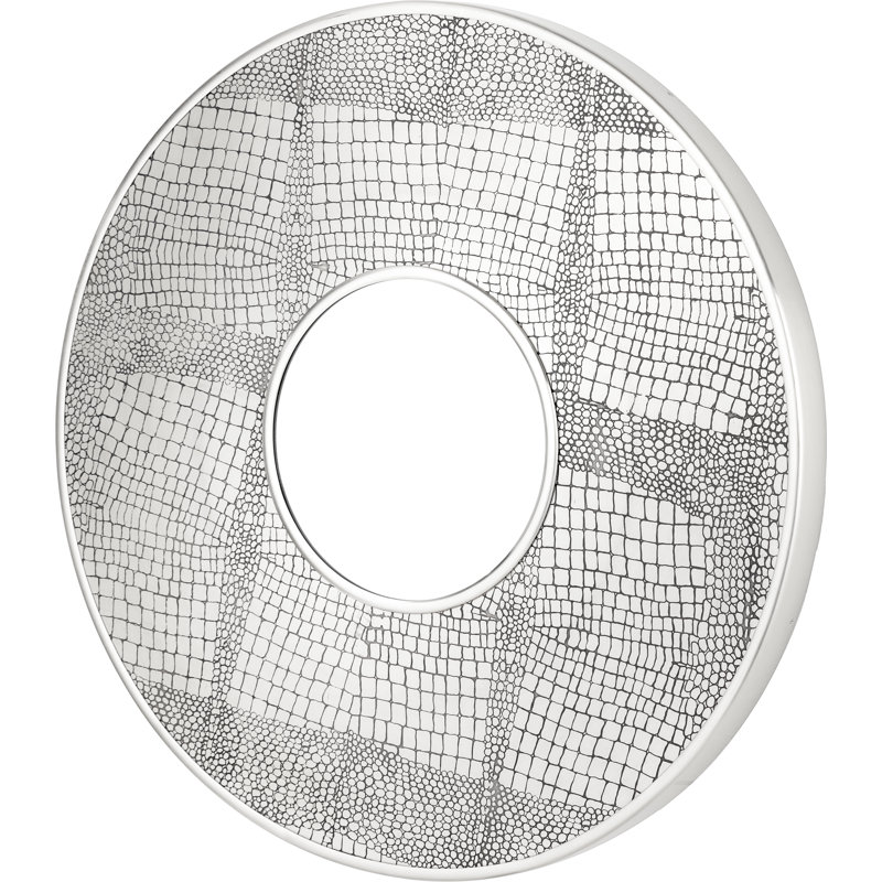 Iron Round Wall Mirror, Silver