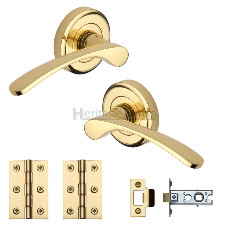 Heritage Brass Sophia Door Handle Kit, Polished Brass