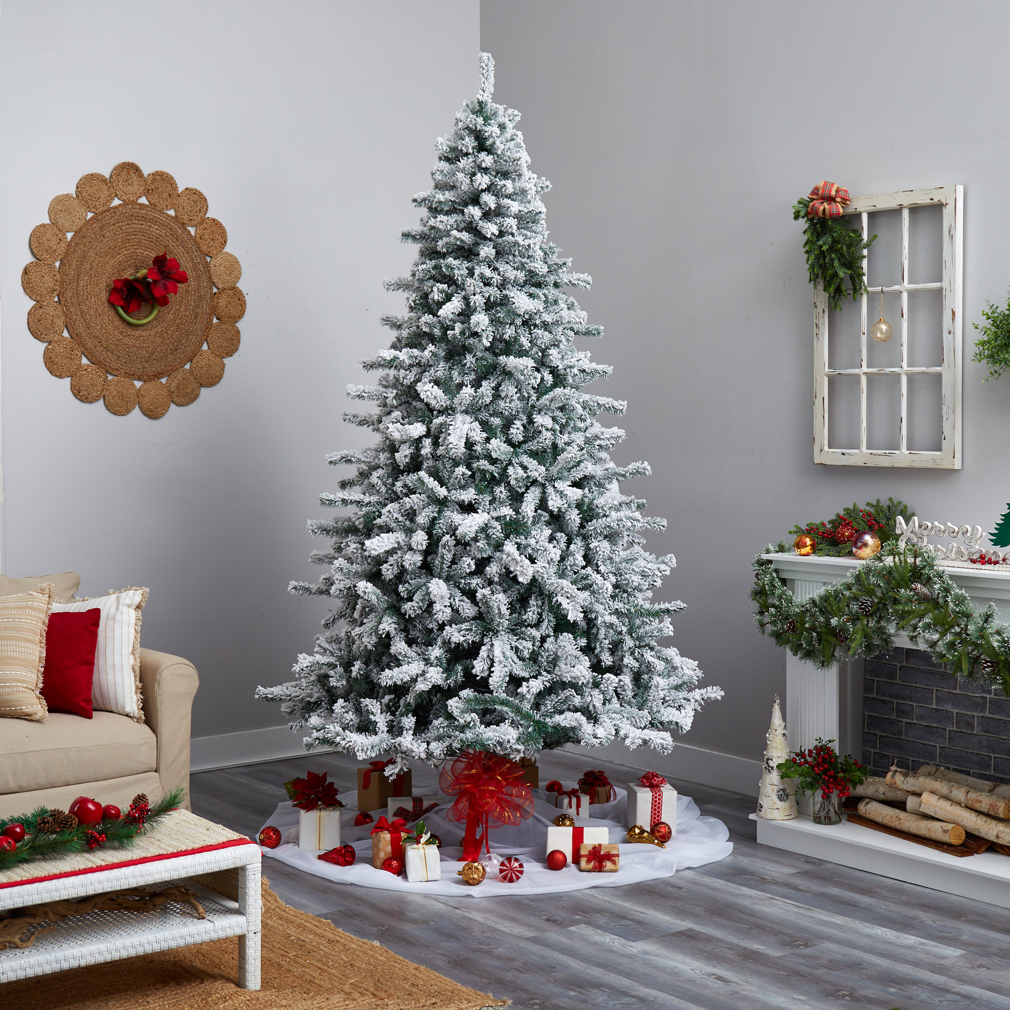 Lighted Artificial Spruce Christmas Tree, 10' H