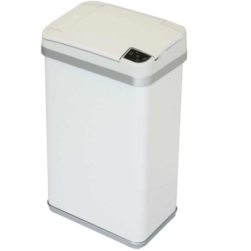Poubelle en acier multifonctions à capteur de mouvement, Acier inoxydable argent, 2,5 gal
