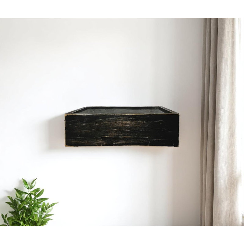 Tablette flottante murale en bois vieilli 10 "avec DEL 10"