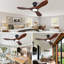 Ventilateur de plafond discret en bois massif avec éclairage DEL et télécommande-1364771463-1364771480-1364771485