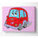 Car With Face Smokey Pink - Wrapped Canvas Print