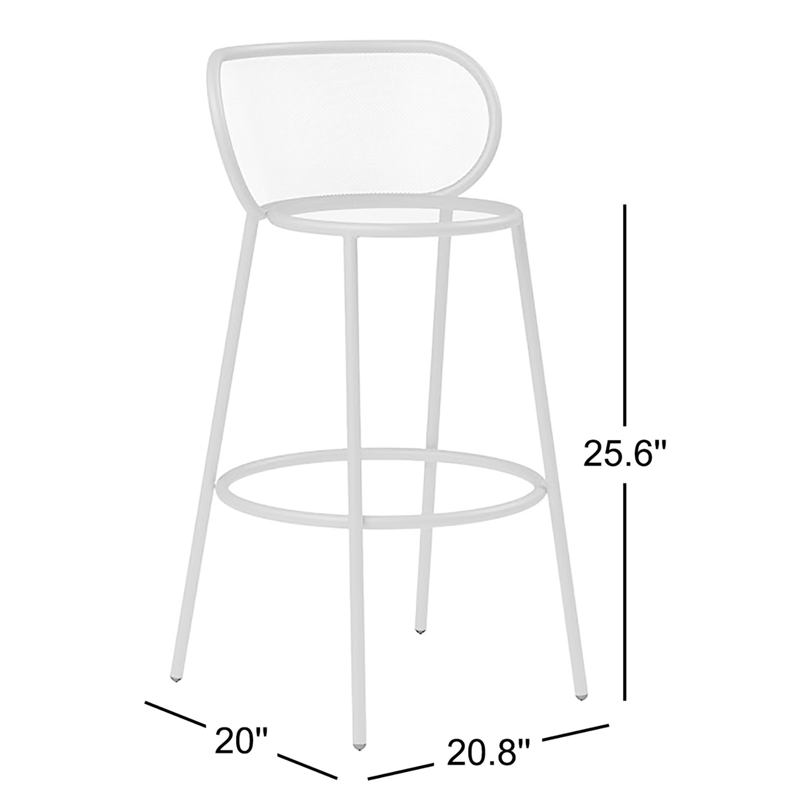 Abberton Patio Bar Stool, Counter Stool (25.6" Seat Height), Lemon Yellow