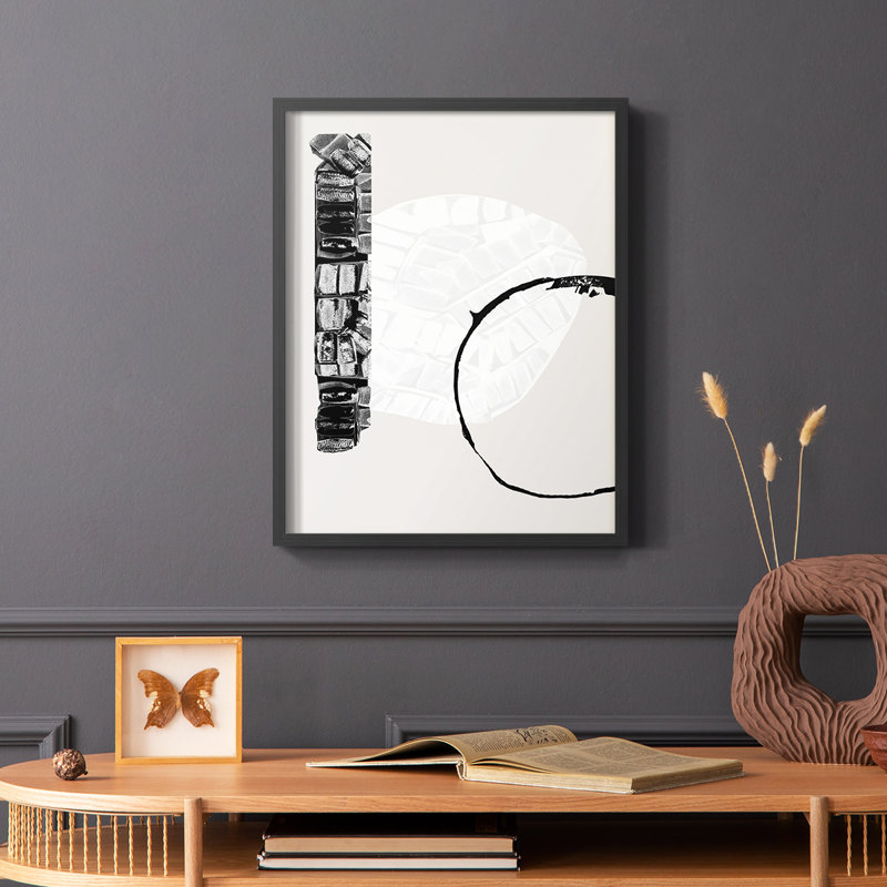 Zen Zen I, reproduction encadrée - bois massif, Noir, H 28 po x l 22 po
