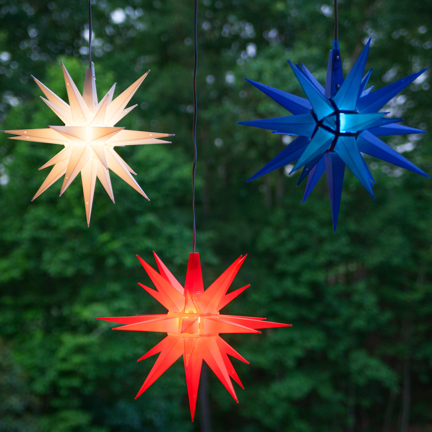 Moravian Star Lighted Outdoor Display, Blue
